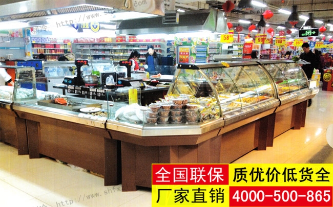 超市不锈钢展示柜现场图